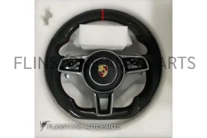 พวงมาลัย Porsche Carbon Fiber / Nappa ด้ายสีแดง