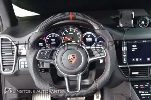 พวงมาลัย Porsche Carbon Fiber / Nappa ด้ายสีแดง