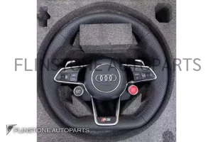 พวงมาลัย Audi RS Nappa ด้ายสีแดง พร้อมปุ่ม Drive unit