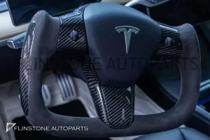 พวงมาลัย Carbon Fiber Tesla ทรง Yoke
