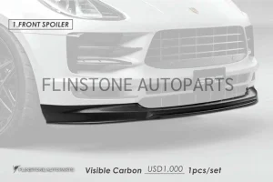 ลิ้นหน้า Carbon Fiber Porsche Macan ทรง SRC