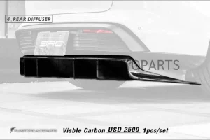 ดิฟฟิวเซอร์ Carbon Fiber Porsche Taycan ทรง SRC
