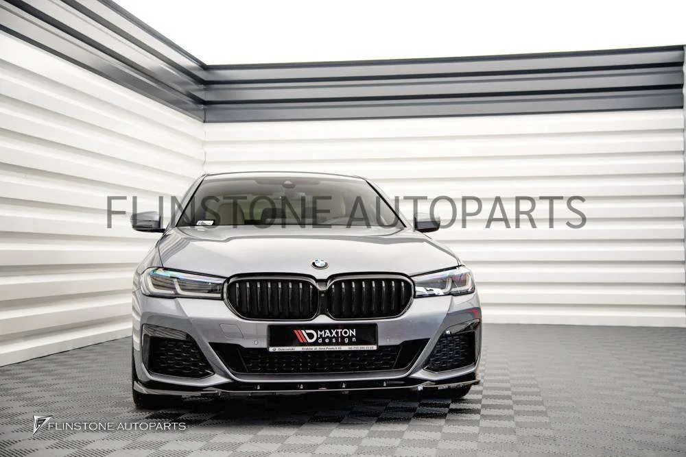 ลิ้นหน้า BMW G30 Lci ทรง Maxton design V.2 สีดำเงา