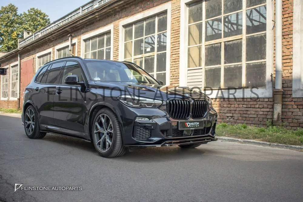 ลิ้นหน้า BMW X5 G05 ทรง Maxton design สีดำเงา