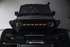 กระจังหน้าพร้อมไฟ LED JEEP Wrangler JL ทรง TOPFIRE