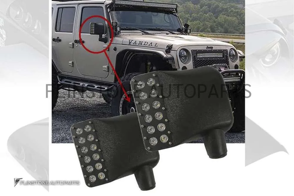 กระจกมองข้าง Jeep Wrangler พร้อมไฟ LED ทรง Ralu