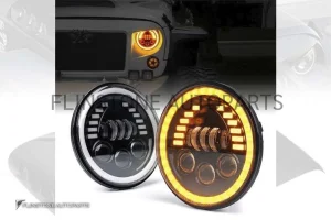 ไฟหน้า Jeep Wrangler แบบ 3 ดวงพร้อมไฟ led