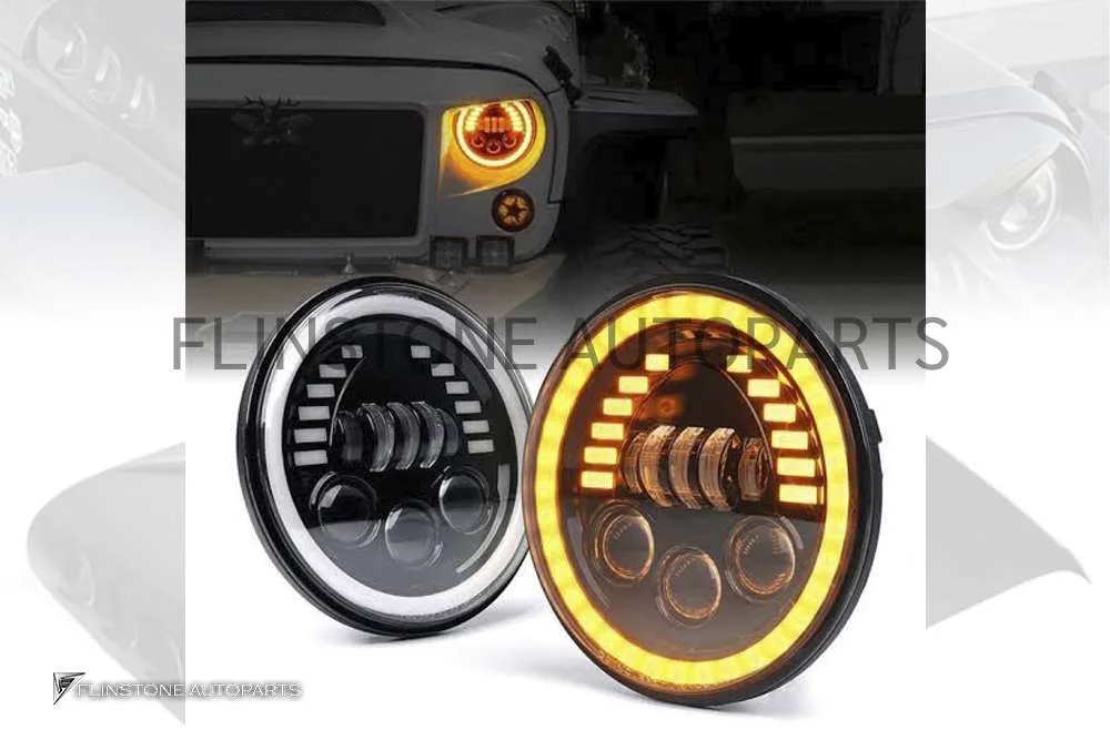 ไฟหน้า Jeep Wrangler แบบ 3 ดวงพร้อมไฟ led
