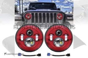 ไฟหน้า Jeep Wrangler โคมในแดงพร้อมไฟ 4 ดวง