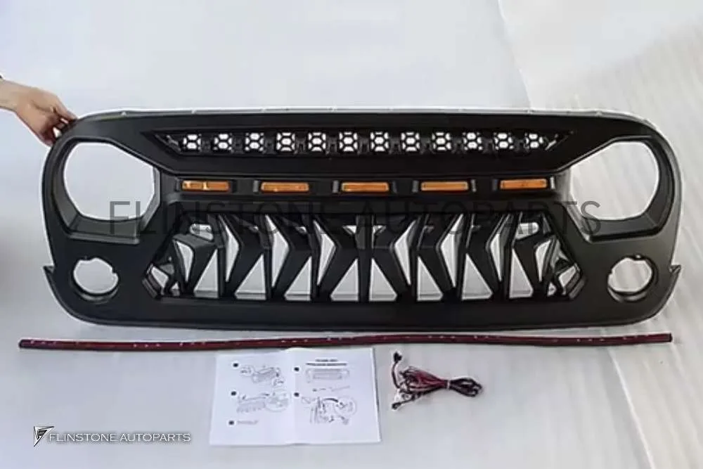 กระจังหน้า JEEP Wrangler ทรง GT พร้อมไฟ LED V.2