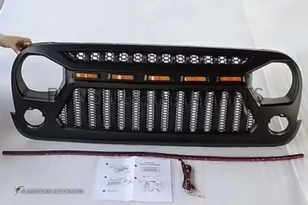 กระจังหน้า JEEP Wrangler ทรง GT พร้อมไฟ LED V.1