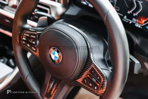 ครอบพวงมาลัย Carbon fiber BMW สีดำ