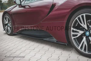 สเกิร์ตข้าง BMW I8 ทรง Maxton design สีดำเงา