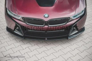 ลิ้นหน้า BMW I8 ทรง Maxton design สีดำเงา