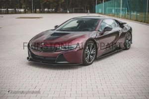ลิ้นหน้า BMW I8 ทรง Maxton design สีดำเงา