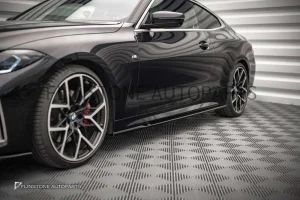สเกิร์ตข้าง BMW G22 ทรง Maxton design V.1 สีดำเงา
