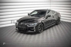 ลิ้นหน้า BMW G22 ทรง Maxton design V.1 สีดำเงา
