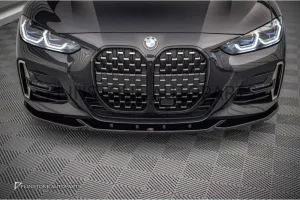 ลิ้นหน้า BMW G22 ทรง Maxton design V.4 สีดำเงา