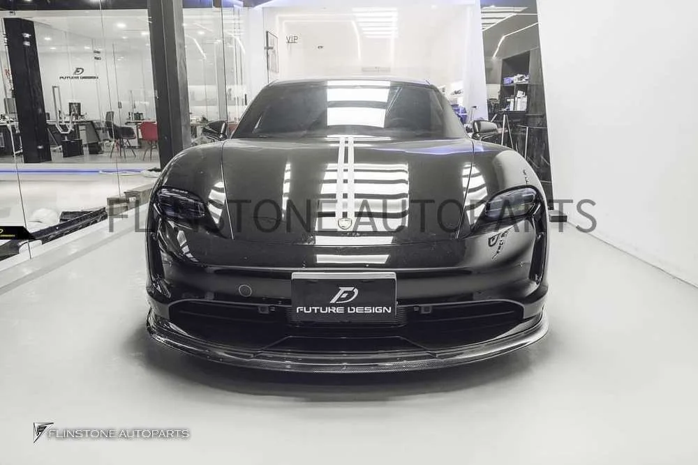 ลิ้นหน้า Carbon fiber Porsche Taycan ทรง FD design