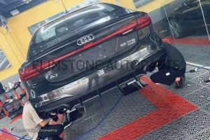 ดิฟฟิวเซอร์ Audi A7 ทรง S7 2021 พร้อมปลายท่อ สีดำ