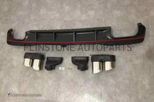 ดิฟฟิวเซอร์ Audi A7 ทรง S7 2021 พร้อมปลายท่อ สีดำ