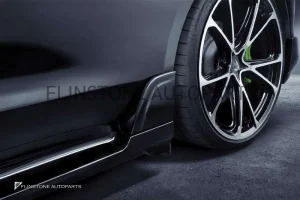 สเกิร์ตข้าง Porsche Taycan ทรง Techart สีดำเงา