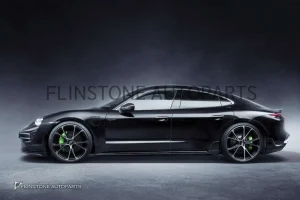 สเกิร์ตข้าง Porsche Taycan ทรง Techart สีดำเงา
