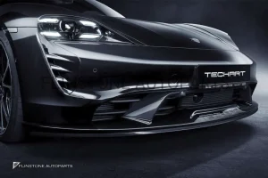 ลิ้นหน้า Porsche Taycan ทรง Techart สีดำเงา