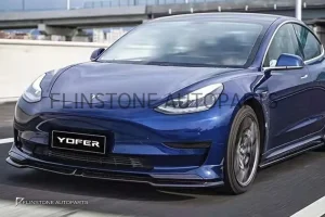 ลิ้นหน้า Tesla Model3 ทรง Yofer สีดำเงา