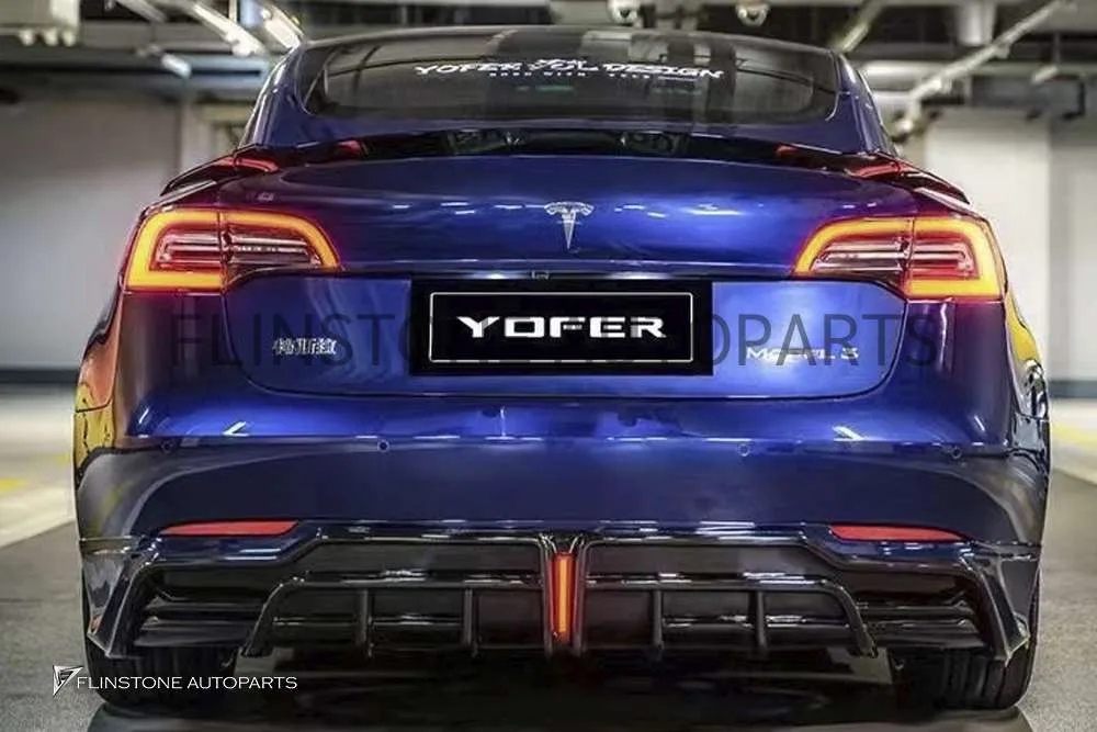 ดิฟฟิวเซอร์ Tesla Model3 ทรง Yofer สีดำเงา