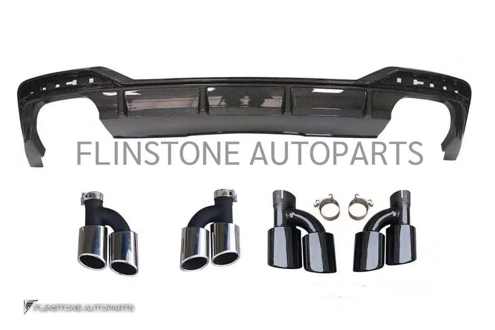 ดิฟฟิวเซอร์ Carbon fiber Audi A5 ทรง Rs5 พร้อมปลายท่อ