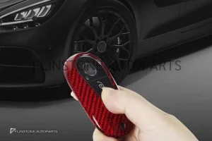 กรอบกุญแจ Carbon Fiber Benz รุ่นใหม่ปี 2022 สีแดง แท้