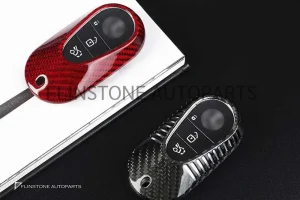กรอบกุญแจ Carbon Fiber Benz รุ่นใหม่ปี 2022 สีแดง แท้