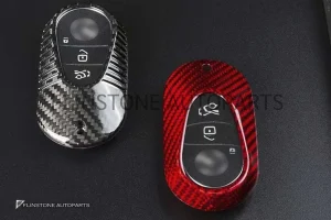 กรอบกุญแจ Carbon Fiber Benz รุ่นใหม่ปี 2022 สีแดง แท้