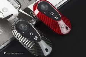 กรอบกุญแจ Carbon Fiber Benz รุ่นใหม่ปี 2022 สีแดง แท้