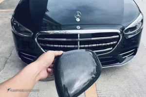 กระจกมองข้าง Carbon Fiber สำหรับ W223 S-Class แบบเพียวคาร์บอน