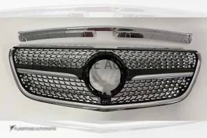 กระจังหน้า W447 V-Class ทรง Diamond สีดำ-โครเมี่ยม