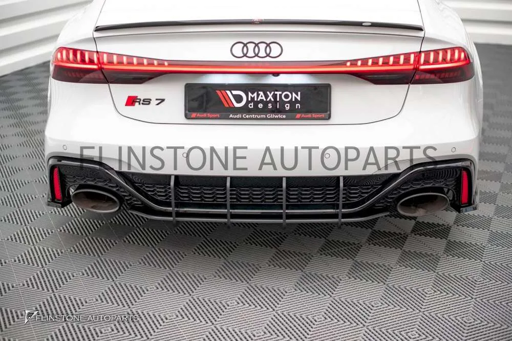 ดิฟฟิวเซอร์ Audi C8 Rs7 V.2 สีดำเงา ทรง Maxton