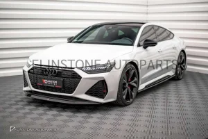 ลิ้นหน้า Audi C8 Rs7 V.3 สีดำเงา ทรง Maxton