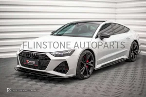ลิ้นหน้า Audi C8 Rs7 V.2 สีดำเงา ทรง Maxton