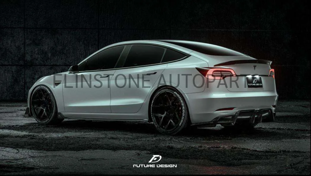 สเกิร์ตข้าง Carbon Fiber Tesla Model 3 ทรง FD Design