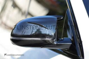 กระจกมองข้าง BMW รุ่น G01 X3/G02 X4/G05 X5 มีเขา สีดำเงา