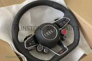 พวงมาลัย Audi หนัง Nappa เย็บด้ายดำ ก้าน RS line ปุ่ม Race Display ซ้าย/ขวา