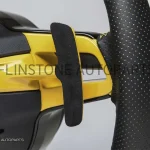 พวงมาลัย Techart สำหรับ Porsche หนัง Nappa สีเหลือง เย็บด้ายเหลือง คาดแดงที่12นาฬิกา ปุ่มสีเหลือง Paddle Shift สีเหลือง