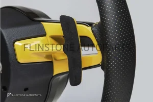 พวงมาลัย Techart สำหรับ Porsche หนัง Nappa สีเหลือง เย็บด้ายเหลือง คาดแดงที่12นาฬิกา ปุ่มสีเหลือง Paddle Shift สีเหลือง