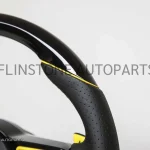 พวงมาลัย Techart สำหรับ Porsche หนัง Nappa/สีดำเงา เย็บด้ายเหลือง ปุ่มสีเหลือง Paddle Shift สีเหลือง