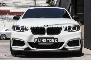 กระจังหน้า BMW F22/F23 เส้นคู่ สีดำเงา ขอบคาร์บอน