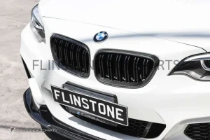 กระจังหน้า BMW F22/F23 เส้นคู่ สีดำเงา ขอบคาร์บอน