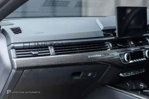 ชุดคอนโซลภายใน Carbon Fiber Audi A5 แบบเงา