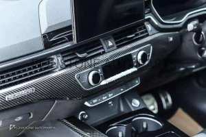 ชุดคอนโซลภายใน Carbon Fiber Audi A5 แบบเงา